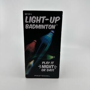 Protocol Light Up LED Badminton Shuttlecocks LED Goose Feather Cork Balls 4 Pcs